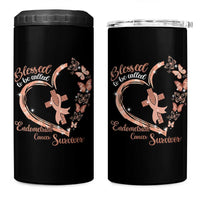 Endometrial Cancer Warrior Gift 4 in 1 Can Cooler Tumbler Blessed To Be Called A Survivor
