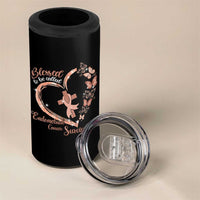 Endometrial Cancer Warrior Gift 4 in 1 Can Cooler Tumbler Blessed To Be Called A Survivor