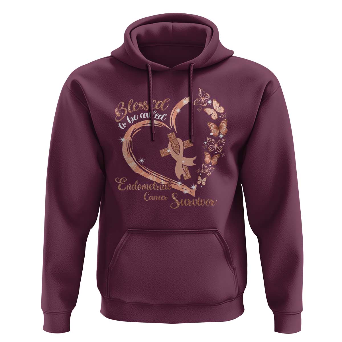 Endometrial Cancer Warrior Gift Hoodie Blessed To Be Called A Survivor