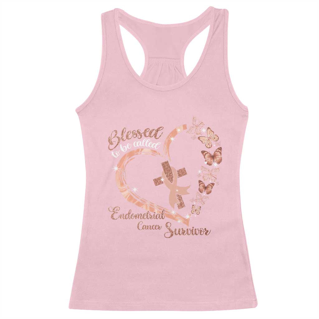 Endometrial Cancer Warrior Gift Racerback Tank Top Blessed To Be Called A Survivor