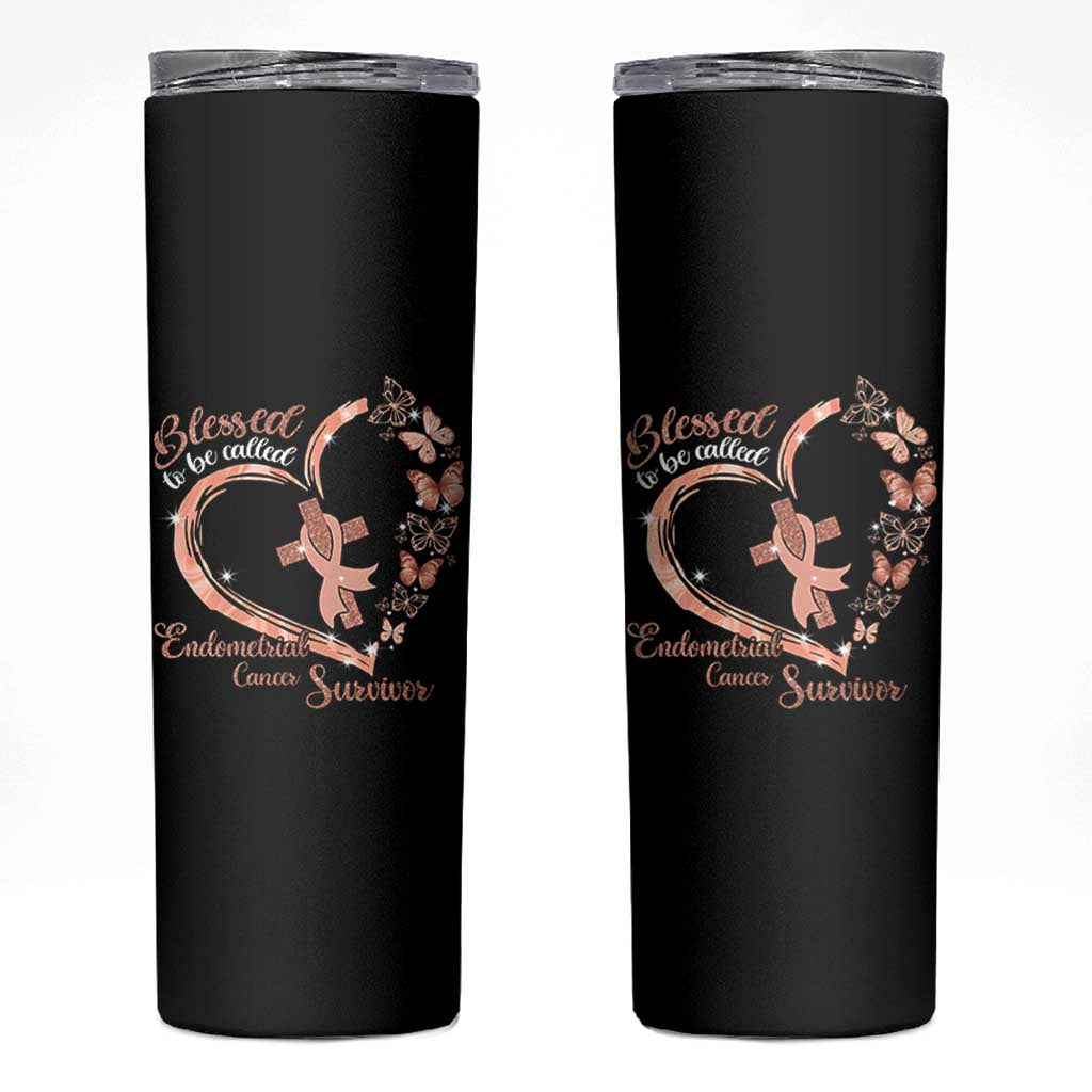 Endometrial Cancer Warrior Gift Skinny Tumbler Blessed To Be Called A Survivor