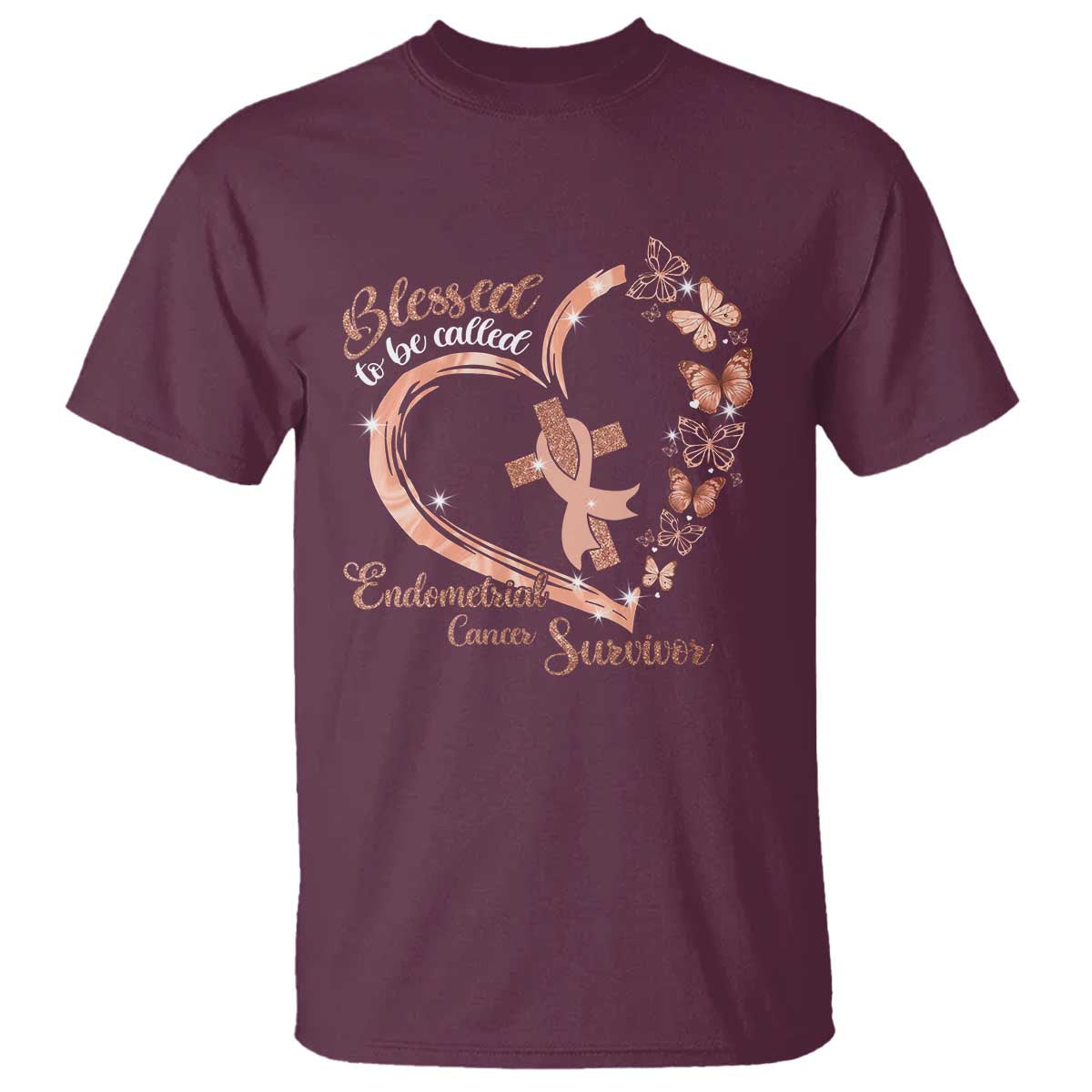 Endometrial Cancer Warrior Gift T Shirt Blessed To Be Called A Survivor