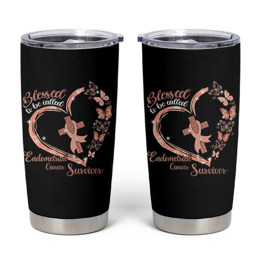 Endometrial Cancer Warrior Gift Tumbler Cup Blessed To Be Called A Survivor