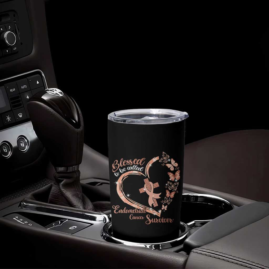 Endometrial Cancer Warrior Gift Tumbler Cup Blessed To Be Called A Survivor