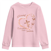 Endometrial Cancer Warrior Gift Youth Sweatshirt Blessed To Be Called A Survivor