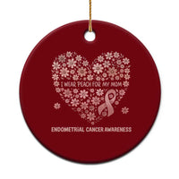Endometrial Cancer Family Support Ceramic Ornament I Wear Peach For My Mom