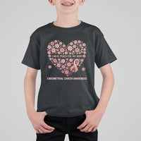 Endometrial Cancer Family Support T Shirt For Kid I Wear Peach For My Mom