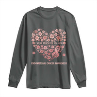 Endometrial Cancer Family Support Long Sleeve Shirt I Wear Peach For My Mom