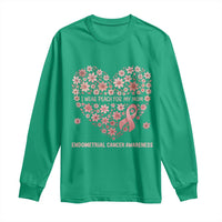 Endometrial Cancer Family Support Long Sleeve Shirt I Wear Peach For My Mom