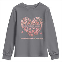 Endometrial Cancer Family Support Youth Sweatshirt I Wear Peach For My Mom