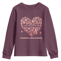 Endometrial Cancer Family Support Youth Sweatshirt I Wear Peach For My Mom