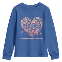 Endometrial Cancer Family Support Youth Sweatshirt I Wear Peach For My Mom