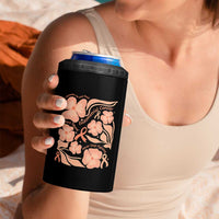 Endometrial Cancer Support Squad Floral Gift 4 in 1 Can Cooler Tumbler In September We Wear Peach