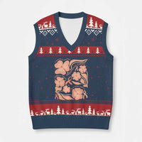 Endometrial Cancer Support Squad Floral Gift V-Neck Knit Sweater Vest In September We Wear Peach