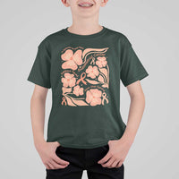 Endometrial Cancer Support Squad Floral Gift T Shirt For Kid In September We Wear Peach