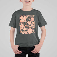 Endometrial Cancer Support Squad Floral Gift T Shirt For Kid In September We Wear Peach