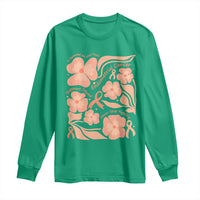 Endometrial Cancer Support Squad Floral Gift Long Sleeve Shirt In September We Wear Peach