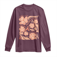 Endometrial Cancer Support Squad Floral Gift Long Sleeve Shirt In September We Wear Peach