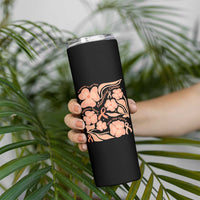 Endometrial Cancer Support Squad Floral Gift Skinny Tumbler In September We Wear Peach