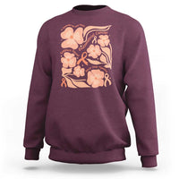 Endometrial Cancer Support Squad Floral Gift Sweatshirt In September We Wear Peach