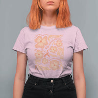 Endometrial Cancer Support Squad Floral Gift T Shirt For Women In September We Wear Peach