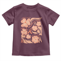 Endometrial Cancer Support Squad Floral Gift Toddler T Shirt In September We Wear Peach
