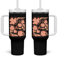 Endometrial Cancer Support Squad Floral Gift Tumbler With Handle In September We Wear Peach
