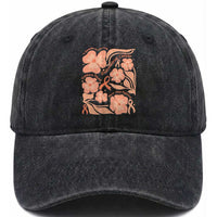 Endometrial Cancer Support Squad Floral Gift Washed Cotton Baseball Cap In September We Wear Peach