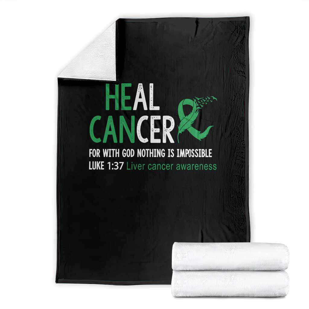 Heal Cancer Nothing Is Impossible With God Throw Blanket Liver Cancer Support Gift