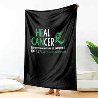 Heal Cancer Nothing Is Impossible With God Throw Blanket Liver Cancer Support Gift