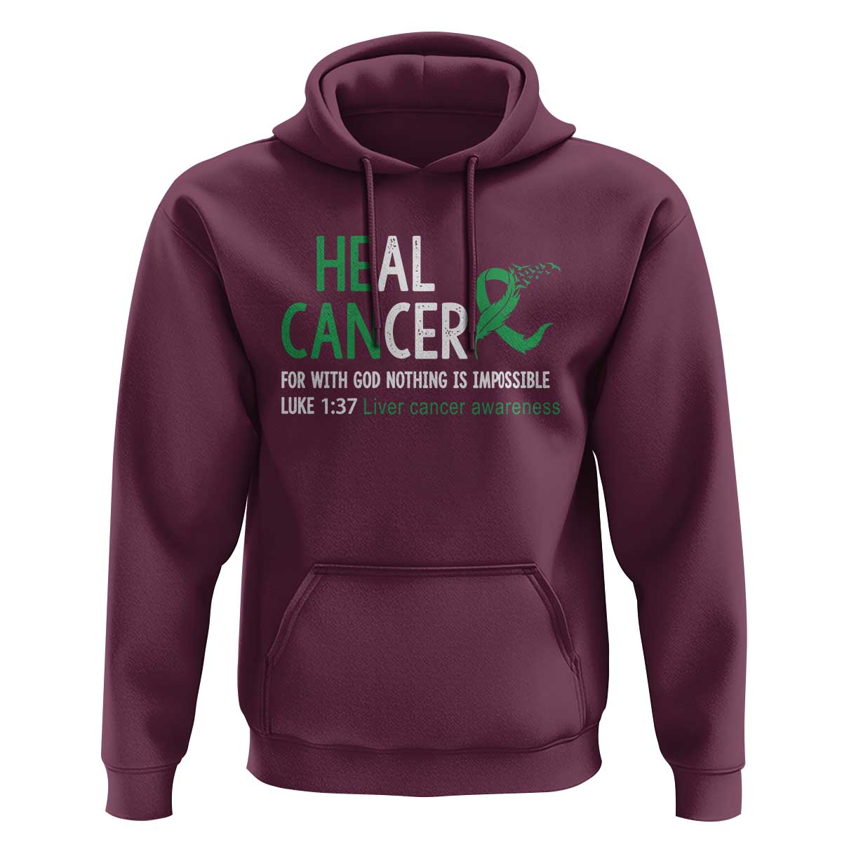 Heal Cancer Nothing Is Impossible With God Hoodie Liver Cancer Support Gift