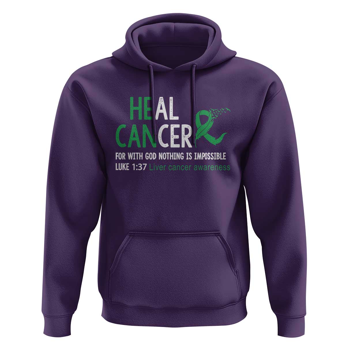 Heal Cancer Nothing Is Impossible With God Hoodie Liver Cancer Support Gift