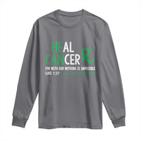 Heal Cancer Nothing Is Impossible With God Long Sleeve Shirt Liver Cancer Support Gift