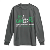 Heal Cancer Nothing Is Impossible With God Long Sleeve Shirt Liver Cancer Support Gift