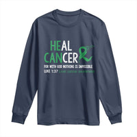 Heal Cancer Nothing Is Impossible With God Long Sleeve Shirt Liver Cancer Support Gift