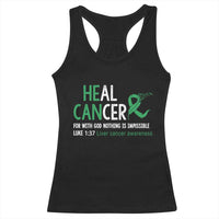 Heal Cancer Nothing Is Impossible With God Racerback Tank Top Liver Cancer Support Gift