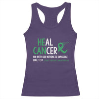 Heal Cancer Nothing Is Impossible With God Racerback Tank Top Liver Cancer Support Gift