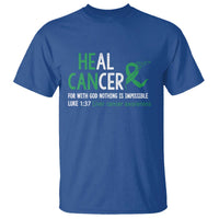 Heal Cancer Nothing Is Impossible With God T Shirt Liver Cancer Support Gift