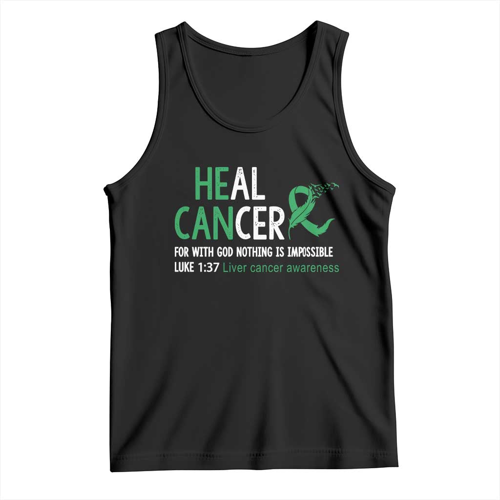 Heal Cancer Nothing Is Impossible With God Tank Top Liver Cancer Support Gift