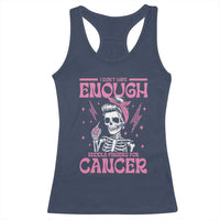 Funny Skeleton Breast Cancer Racerback Tank Top I Dont Have Enough Middle Fingers