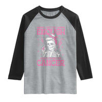 Funny Skeleton Breast Cancer Raglan Shirt I Dont Have Enough Middle Fingers