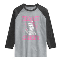 Funny Skeleton Breast Cancer Raglan Shirt I Dont Have Enough Middle Fingers