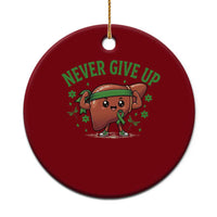 Liver Cancer Awareness Transplant Support Ceramic Ornament Never Give Up Nurse Gift