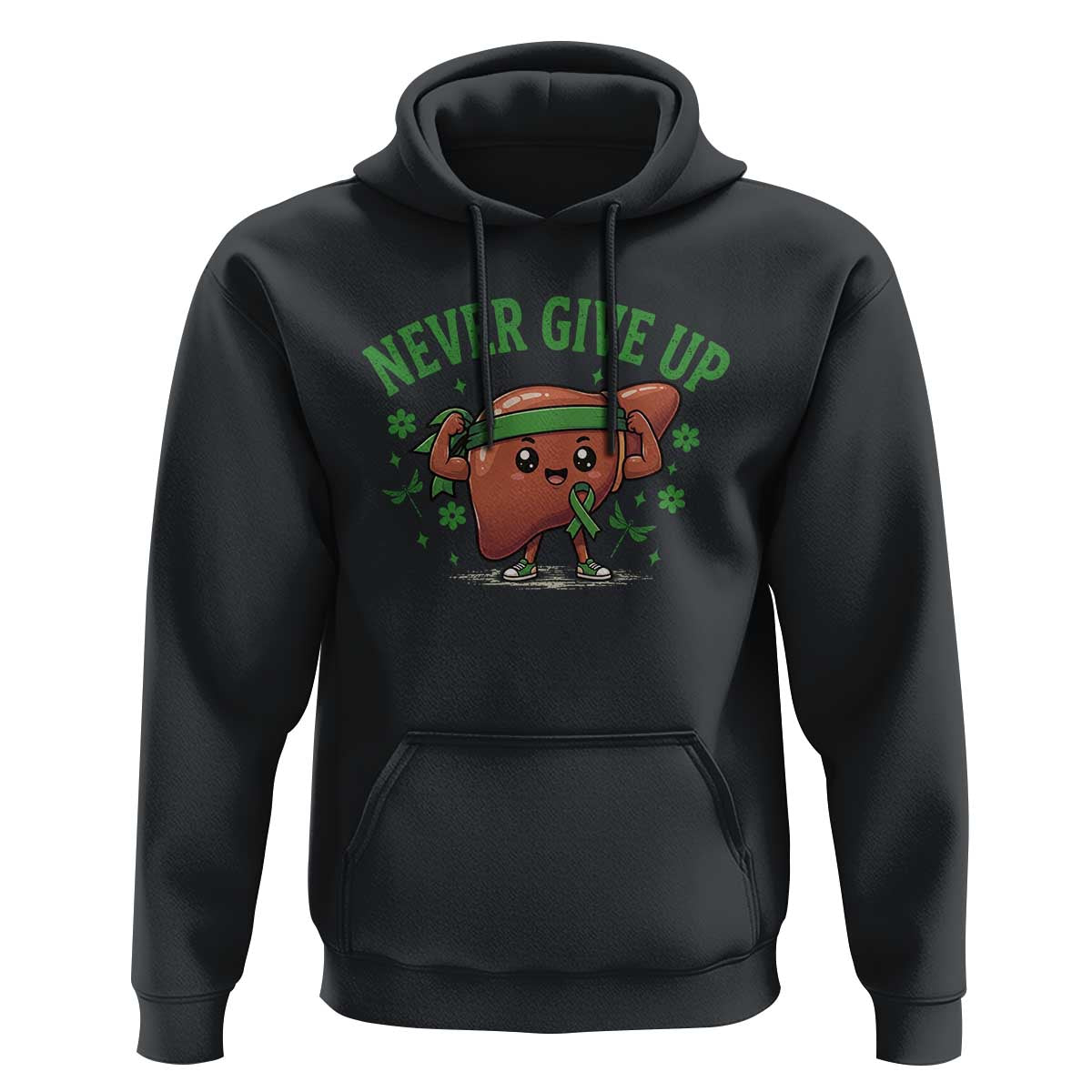 Liver Cancer Awareness Transplant Support Hoodie Never Give Up Nurse Gift