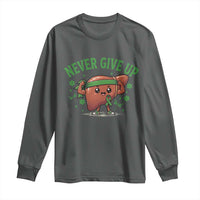 Liver Cancer Awareness Transplant Support Long Sleeve Shirt Never Give Up Nurse Gift