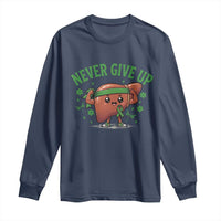 Liver Cancer Awareness Transplant Support Long Sleeve Shirt Never Give Up Nurse Gift
