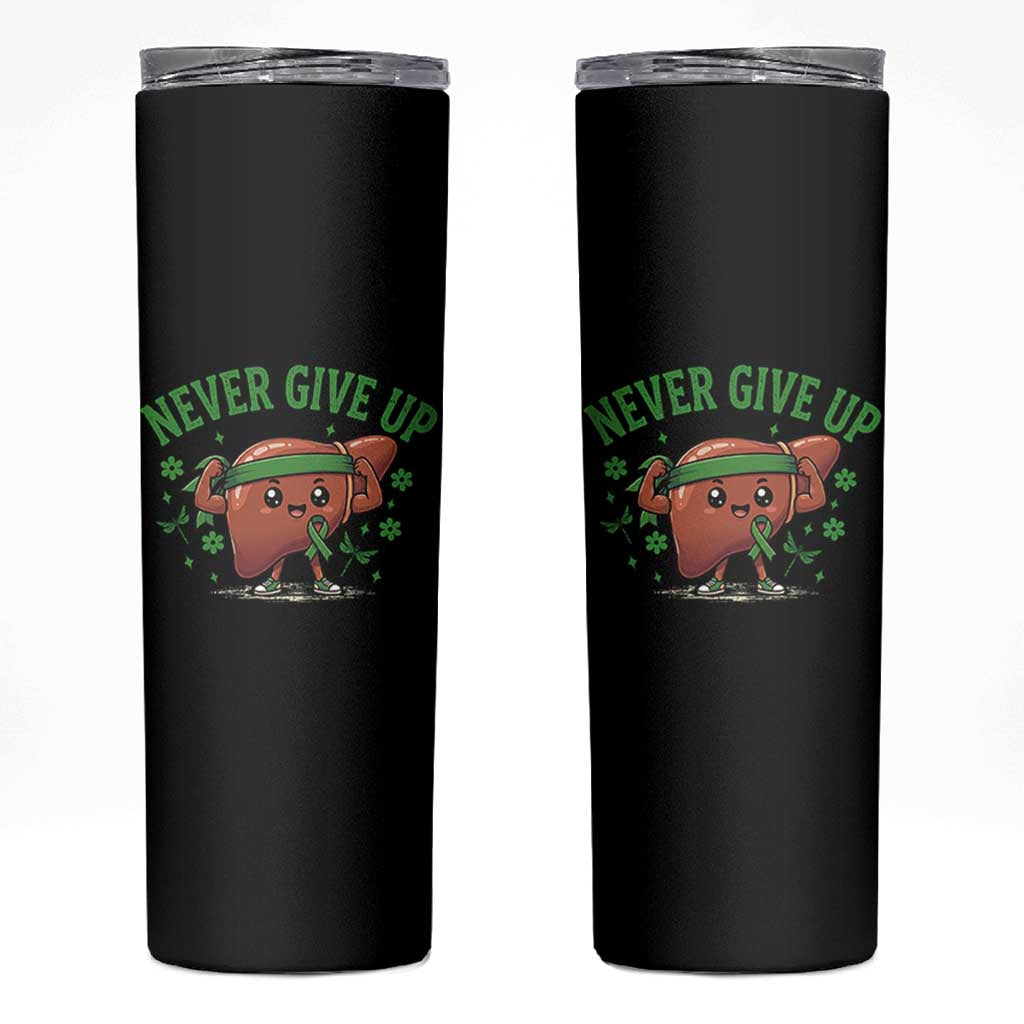 Liver Cancer Awareness Transplant Support Skinny Tumbler Never Give Up Nurse Gift