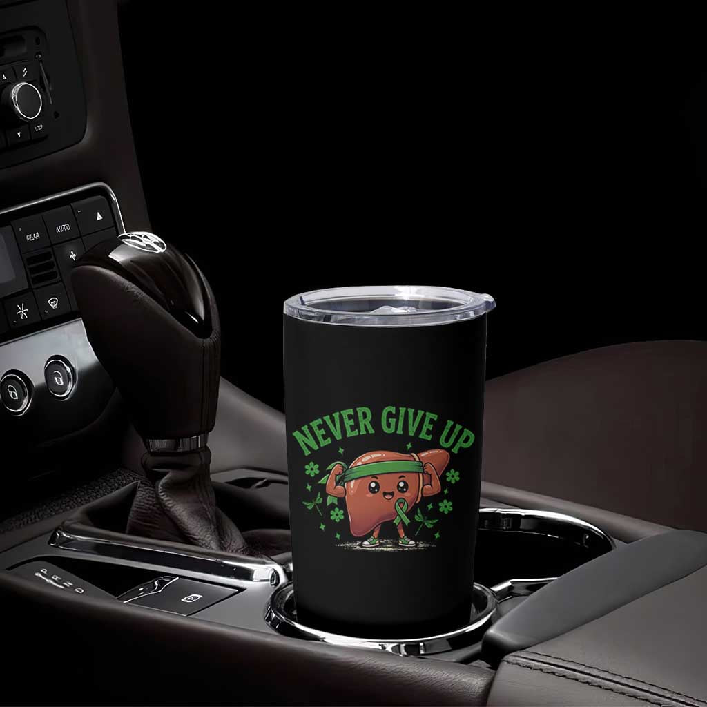 Liver Cancer Awareness Transplant Support Tumbler Cup Never Give Up Nurse Gift