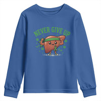 Liver Cancer Awareness Transplant Support Youth Sweatshirt Never Give Up Nurse Gift