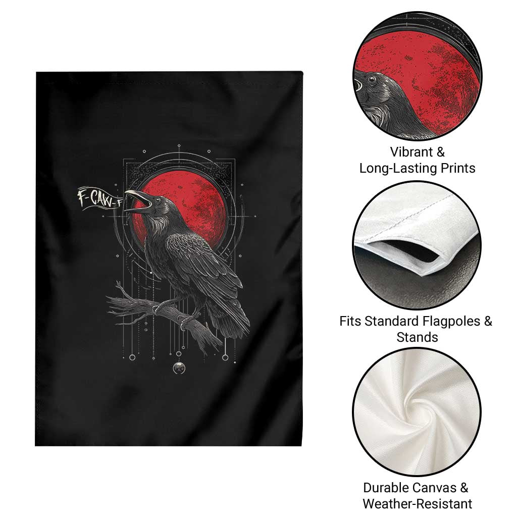 Horror Raven Garden Flag F Caw F Gothic Blood Moon Halloween - Wonder Print Shop